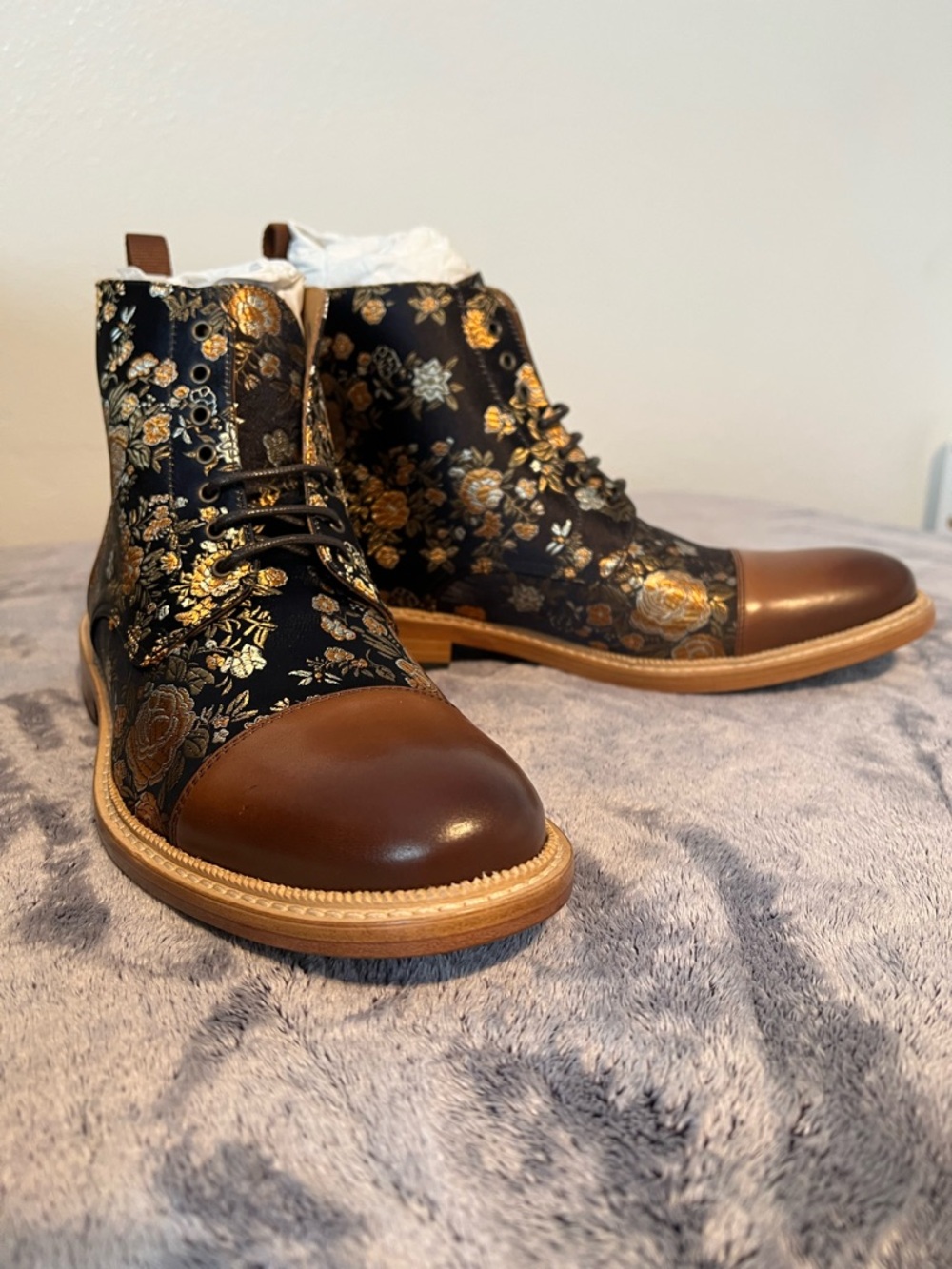 Taft The Jack Boot in Eden Floral Jacquard Pattern NIB Size 7